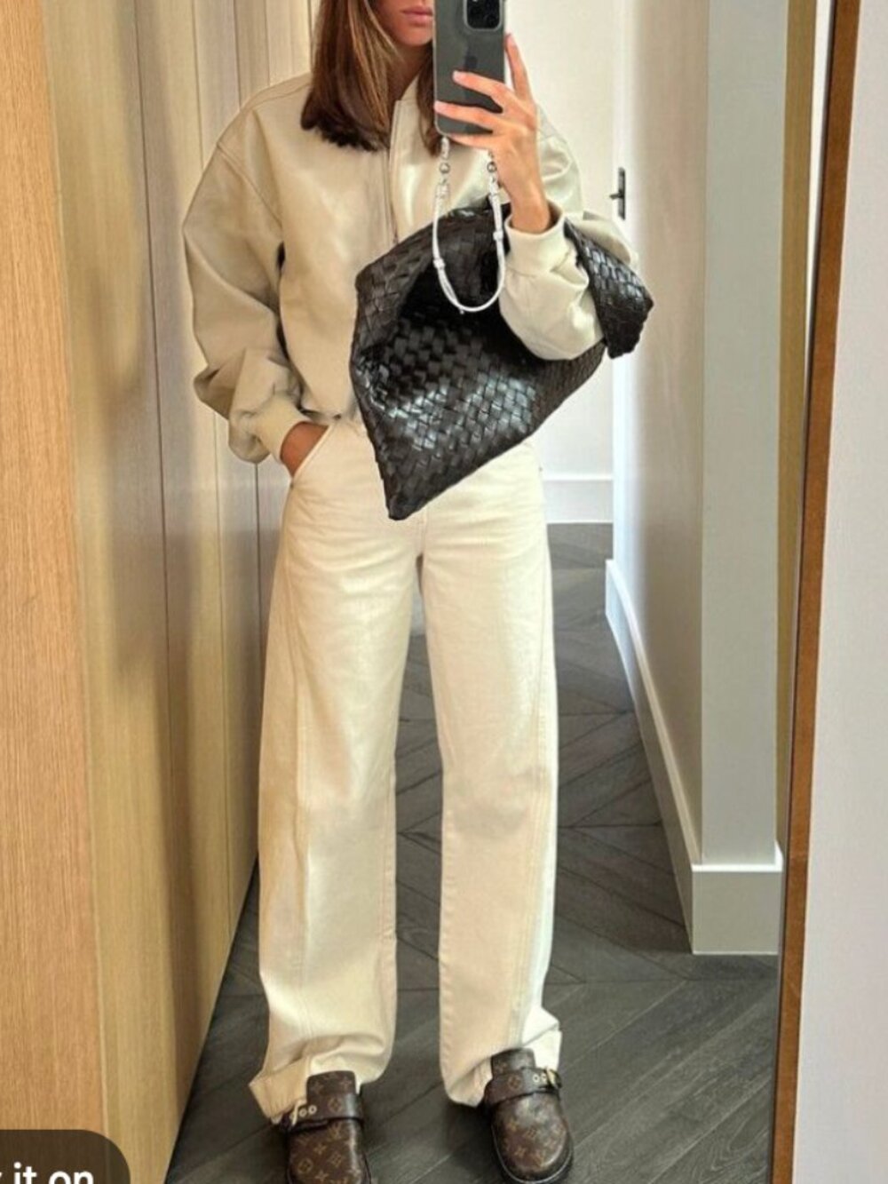 NWT HENNE Mira Jean 23/24/25/26 Ecru Ivory Quiet Lux Minimalist